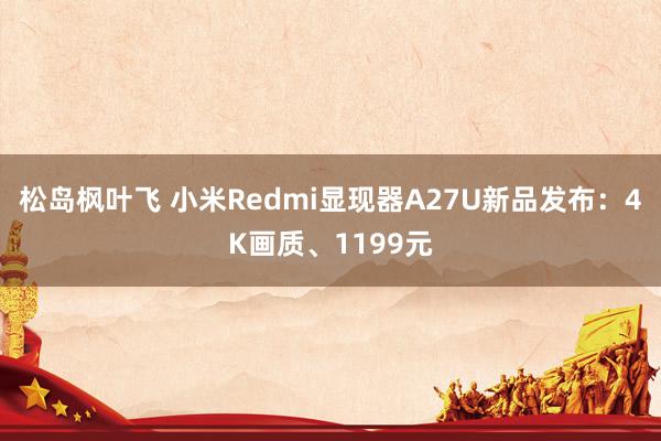 松岛枫叶飞 小米Redmi显现器A27U新品发布：4K画质、1199元