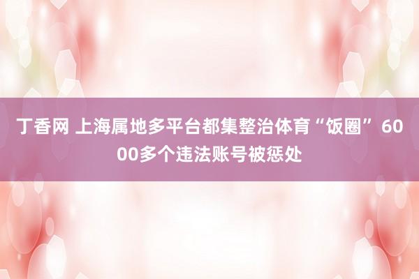 丁香网 上海属地多平台都集整治体育“饭圈” 6000多个违法账号被惩处