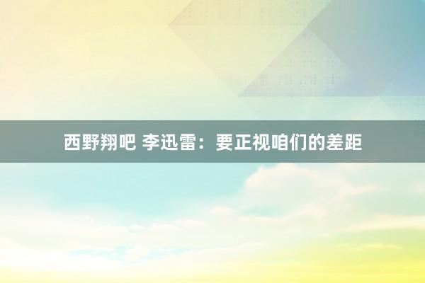 西野翔吧 李迅雷：要正视咱们的差距