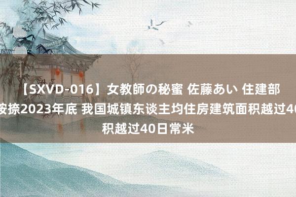 【SXVD-016】女教師の秘蜜 佐藤あい 住建部部长：按捺2023年底 我国城镇东谈主均住房建筑面积越过40日常米