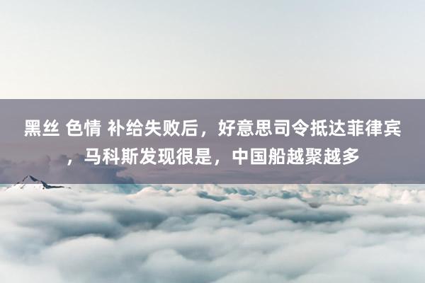 黑丝 色情 补给失败后，好意思司令抵达菲律宾，马科斯发现很是，中国船越聚越多