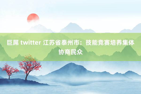 巨屌 twitter 江苏省泰州市：技能竞赛培养集体协商民众