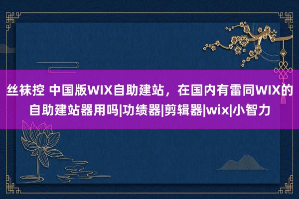 丝袜控 中国版WIX自助建站，在国内有雷同WIX的自助建站器用吗|功绩器|剪辑器|wix|小智力