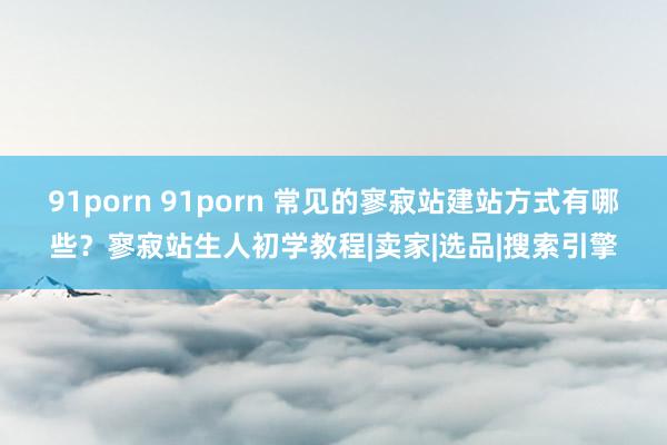 91porn 91porn 常见的寥寂站建站方式有哪些？寥寂站生人初学教程|卖家|选品|搜索引擎